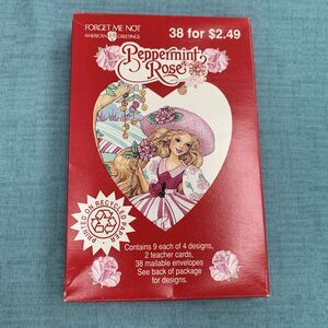 Peppermint Rose Valentines Forget Me Not American Greeting 1993 Unopened